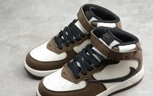 Mid Kids 314197-168 Air 1 Travis x 07 Force Brown Scott Nike Beige 0528